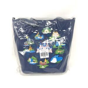 Loungefly Disneyland Map Tote Shoulder Bag Favorite Spots 65th Anniversary
